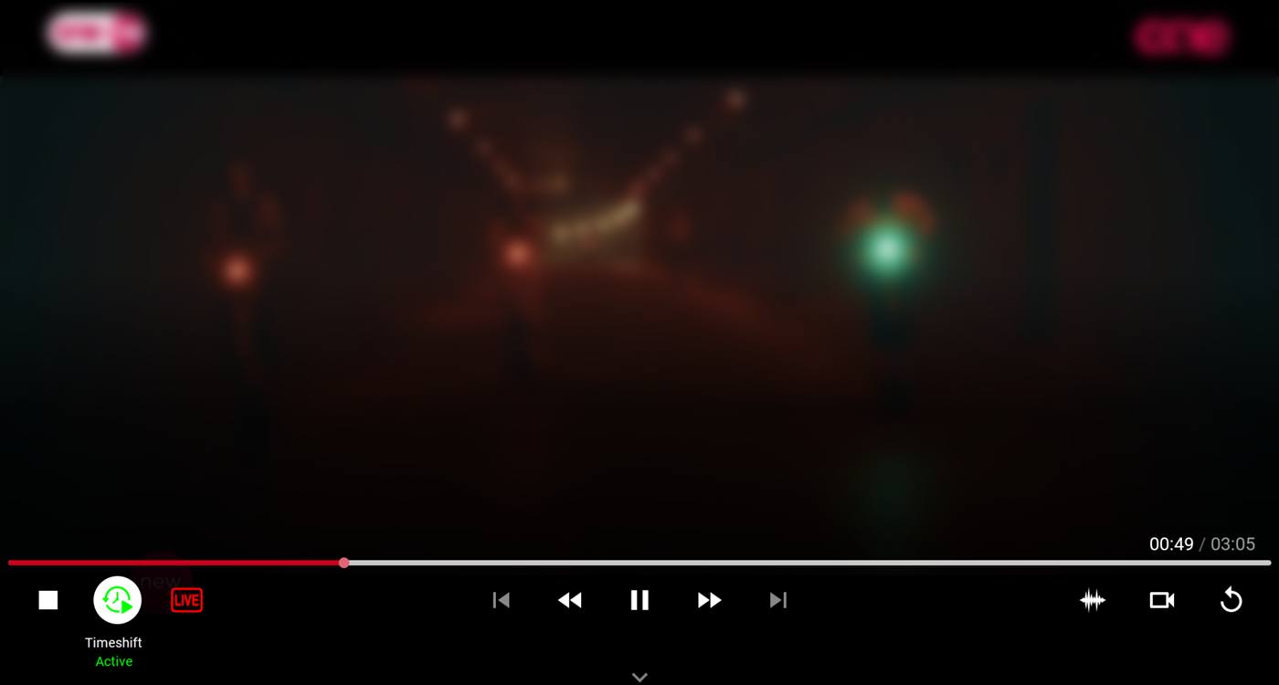 TellyNite player with TimeShift on TV